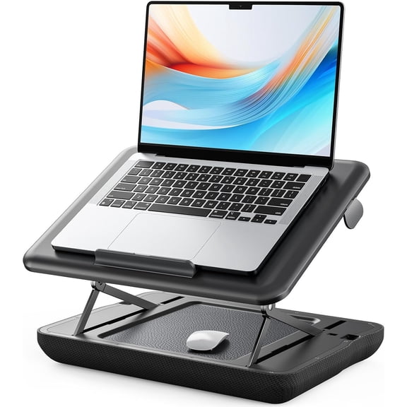 Height & Tilt Adjustable Lap Desk, Portable Laptop Stand for Bed, Car, Couch and Recliner, Foldable Lap Desks - Up to 15.6 Inch Laptops