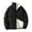 Black, variant on JHLZHS Flannel Jacket Mens Winter Plus Size Solid Color Zipper Pocket Collar Thick Warm Padded Jacket Hoodless Coat Thick Coat Black Denim Jacket 791