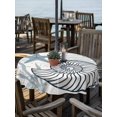 thumbnail image 2 of Outdoor Tablecloth with Umbrella Hole for Patio/Picnic/Party/Camping, Blue Coastal Waterproof Table Cloth Round Cover Washable, Nautical Starfish Coral Summer Ocean (Dia 54"), 2 of 9