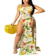 thumbnail image 1 of Robe de Plage Rétro en Chiffon pour Femmes, Imprimé Bikini, Couverture de Maillot de Bain, Vert P, 1 of 8