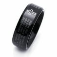 thumbnail image 2 of Men's 9MM Comfort Fit Tungsten Carbide Wedding Band Lord's Prayer Cross Our Father Praying Ring (9 to 13.5), 9, 2 of 3