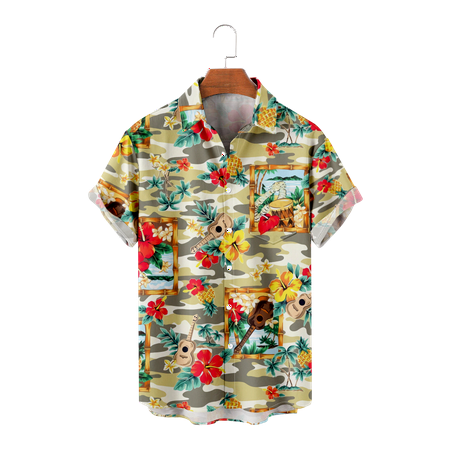 

MLFU Teens Mens Shirt Short Sleeve Button Down Regular Breast Pocket Shirts Summer Clothes for Teen and Adult