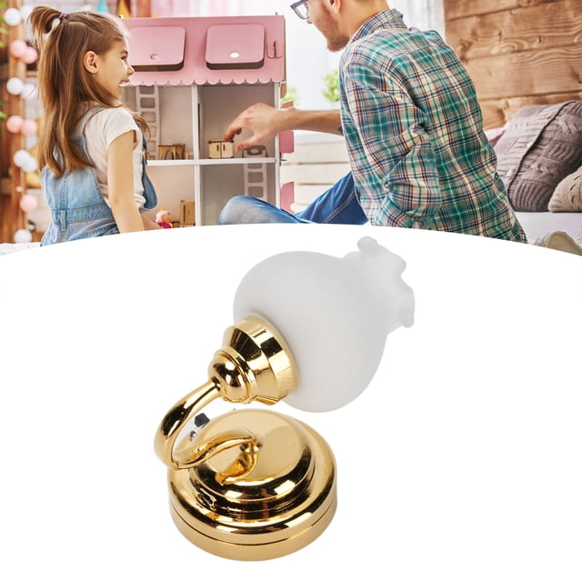 Lámpara de pared de apliques en miniatura, lámpara de pared de casa muñeca en forma de decora de decora