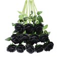 thumbnail image 1 of Ramo de rosas negras de Tifuly de flores artificiales, 12 unidades, realistas, 1 of 8