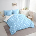 thumbnail image 3 of Manfei Polka Dots Bedding Comforter Set 7-Piece for Teens Adults,Minimalist Geometric King Bedding Sets,Vintage Aesthetic Ultra Soft Bed Sheets,Breathable Home Decor,Reversible, 3 of 8