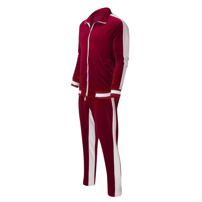 Plus Funnel Neck Zip Through Velour Tracksuit