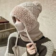 thumbnail image 4 of 3 in 1 Beanie Hat with Scarf and Mask, Outdoors Windproof Scarf Hat,Warm Winter Balaclava Knitted Masks Cap, Neck Warmer, 4 of 7