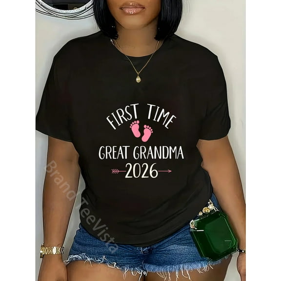 First Time Great Grandma 2026 Great Grandma 2026 Reveal Idea T-Shirt