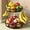 Brown, variant on 2 Tier Fruit Basket for Kitchen Counter with 2 Banana Hangers, Metal Stackable Fruit Bowl for Kitchen Counter for Bread Vegetable Fruits, Brown