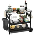 thumbnail image 1 of Gymax 3-Shelf Movable Grill Cart Table Home & Outdoor Multifunctional Stainless Steel, 1 of 10