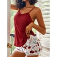 thumbnail image 4 of Sexyfree Women Cami Pajamas Set Lace Trim Sleepwear Sexy Pjs with Shorts Soft Nightwear, 4 of 6