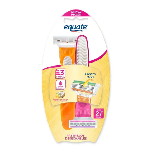 Rastrillos desechables Equate rastrillos desechables mujer 3 hojas 2pzas