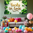 thumbnail image 6 of Lucky in Love St Patrick's Day Green Shamrock Design Backdrop Wedding Decor Event Party Banner Background Valentine's Day, 6 of 8