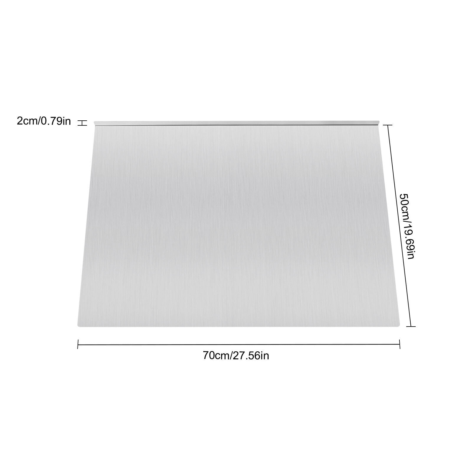 304 Stainless Steel Cutting Board, Extra Large Chopping Board with Lip, Heavy Duty Baking Board, Stove Top Cutting Board for Kitchen Pastry Meat Vegetables Bread (27.6 * 19.7inch)