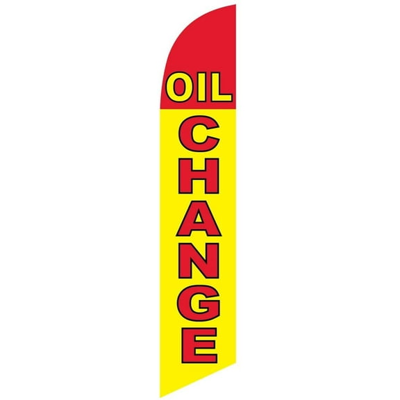 Oil Change red/yellow Feather Banner Swooper Flag -No Wind Required- Replacement FLAG ONLY