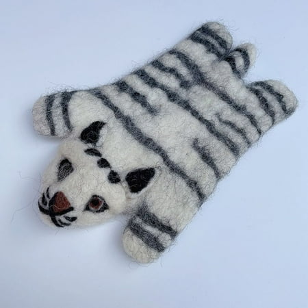 

Animal Wool Felt Bowl Coaster Gift Heat Insulation Table Decor Placemat Cup Coaster Tableware Pad Table Mat WHITE TIGER