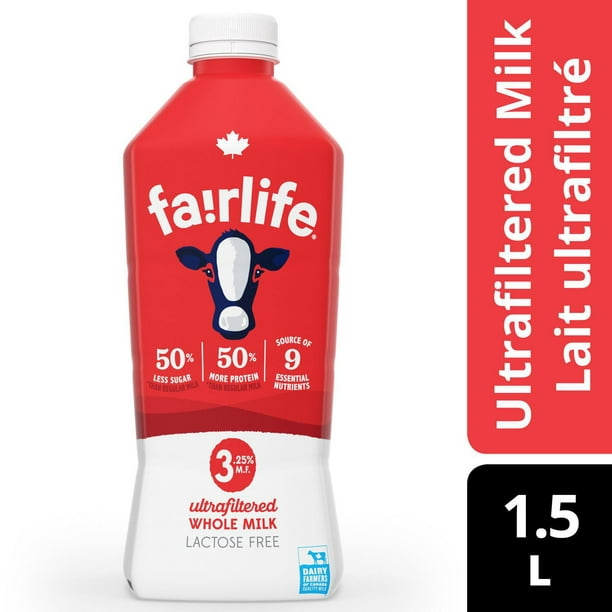 Lait entier ultrafiltré fairlife, bouteille de 1,5 L 1.5 x L
