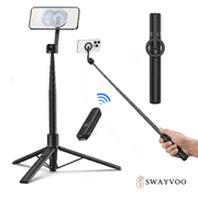 SWAYVOO 68" Selfie Stick Tripod with Wireless Remote, All-in-One Extendable Phone Tripod Stand, 360° Rotation, Compatible with iPhone & Android (4"–7"), Aluminum Alloy, for Vlogging, Video Recording