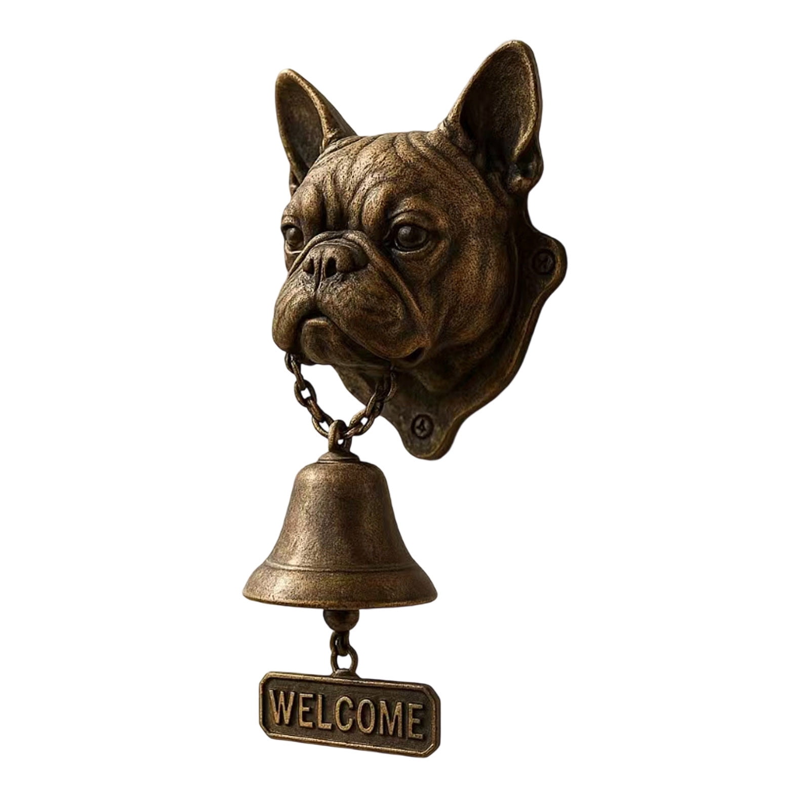 Welcome Dinner Bell Iron Doorbell - Retro Style Outdoor Hanging Bell for Farmhouse Porch Decoration Vintage Decor - A