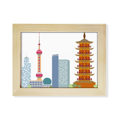 thumbnail image 1 of Chine Architecture TV Tour Point de Repère Modèle Photo Cadre Photo Art Décoration Peinture 6x8 Pouces, 1 of 3