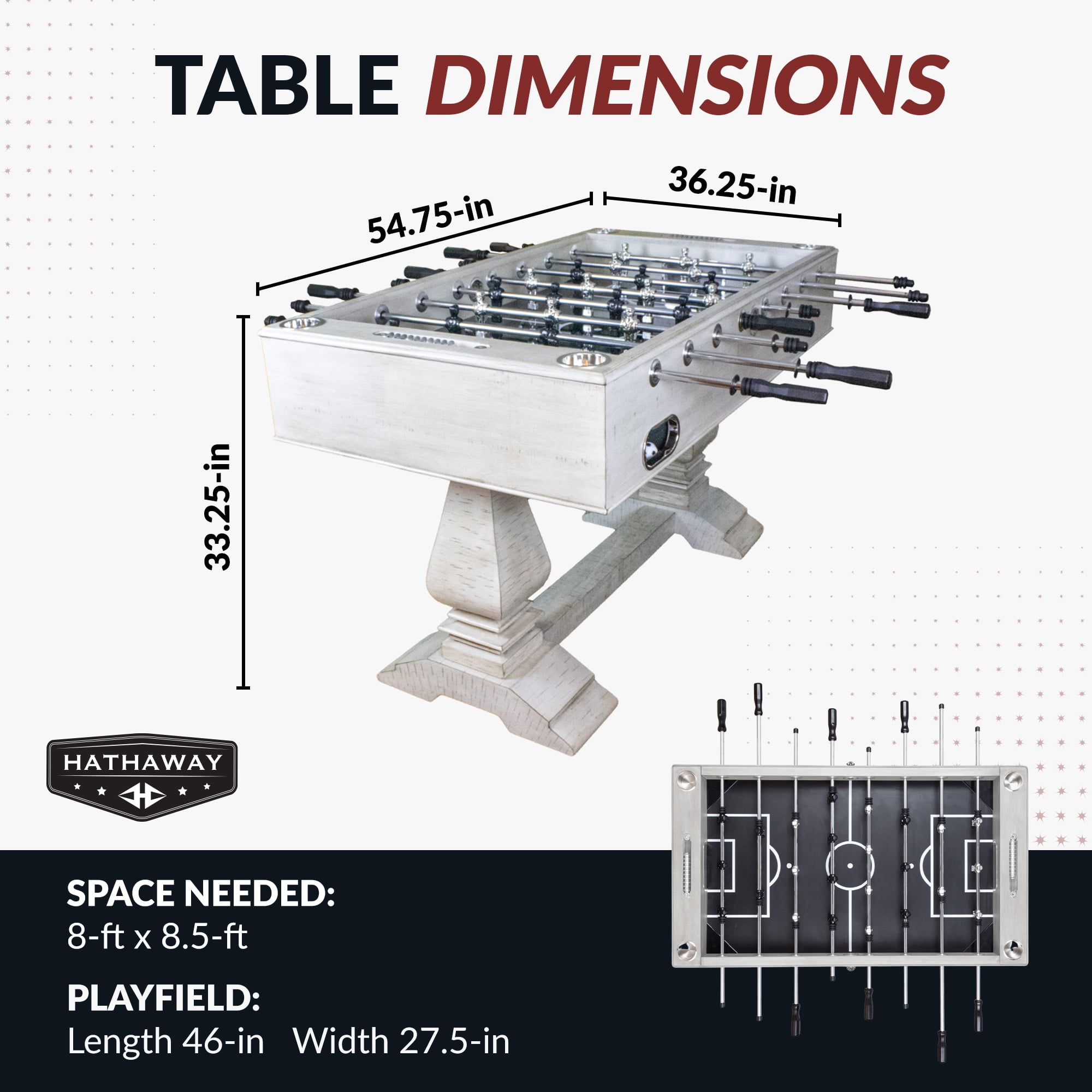Hathaway Montecito 55-in Foosball Table - Driftwood