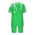 thumbnail image 4 of DDAPJ pyju Women's Plus Size 2 Piece Outfits Floral Print Casual Sweatsuits Sets V Neck Short Sleeve Tops and Biker Shorts Tracksuit Sets Ofertas de la semana Green XXXL, 4 of 6