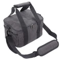 thumbnail image 4 of Bolsas térmicas de tela Oxford gris con aislamiento, correas retráctiles, gran capacidad, impermeables, con cremallera doble, 4 of 14