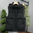 thumbnail image 3 of USNSM Mens Winter Puffer Vest Vintage Casual Hooded Sleeveless Waistcoat Quilted Jacket Pockets Zip Up Padded Coats Outerwear Black XXL, 3 of 4