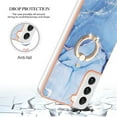 thumbnail image 5 of SaniMore for Samsung Galaxy S24 Plus Case, Marble Pattern 3 in 1 Heavy Duty Shockproof Full Body Hard PC+IMD Bumper Drop Protective Women Girls Cover Rotating Ring Bracket Stand, Blue, 5 of 10