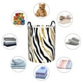 thumbnail image 6 of PAYOHTO Foldable Laundry Room Hamper Bucket Waterproof Bathroom Basket for College Student Living Room Storage Pillows Blankets Zebra Print Gold Glitter, 6 of 8