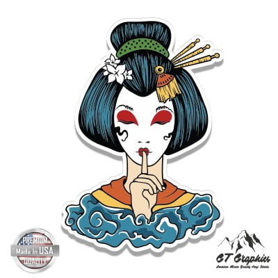 Geisha - 3" Vinyl Sticker - For Car Laptop I-Pad Phone Helmet Hard Hat - Waterproof Decal
