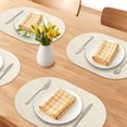 thumbnail image 2 of Unique Bargains 6pcs Oval Faux Leather Placemats Beige 17.7"x11.8", 2 of 6