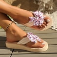 thumbnail image 4 of Rokment 4th of July America Flag Yoga Mat Chunky Flip Flops for Women Lightweight Casual Arch Support Slip on Thongs Comfortable Walking Flat Summer Slippers Sandals Beige Size 6.5, 4 of 5