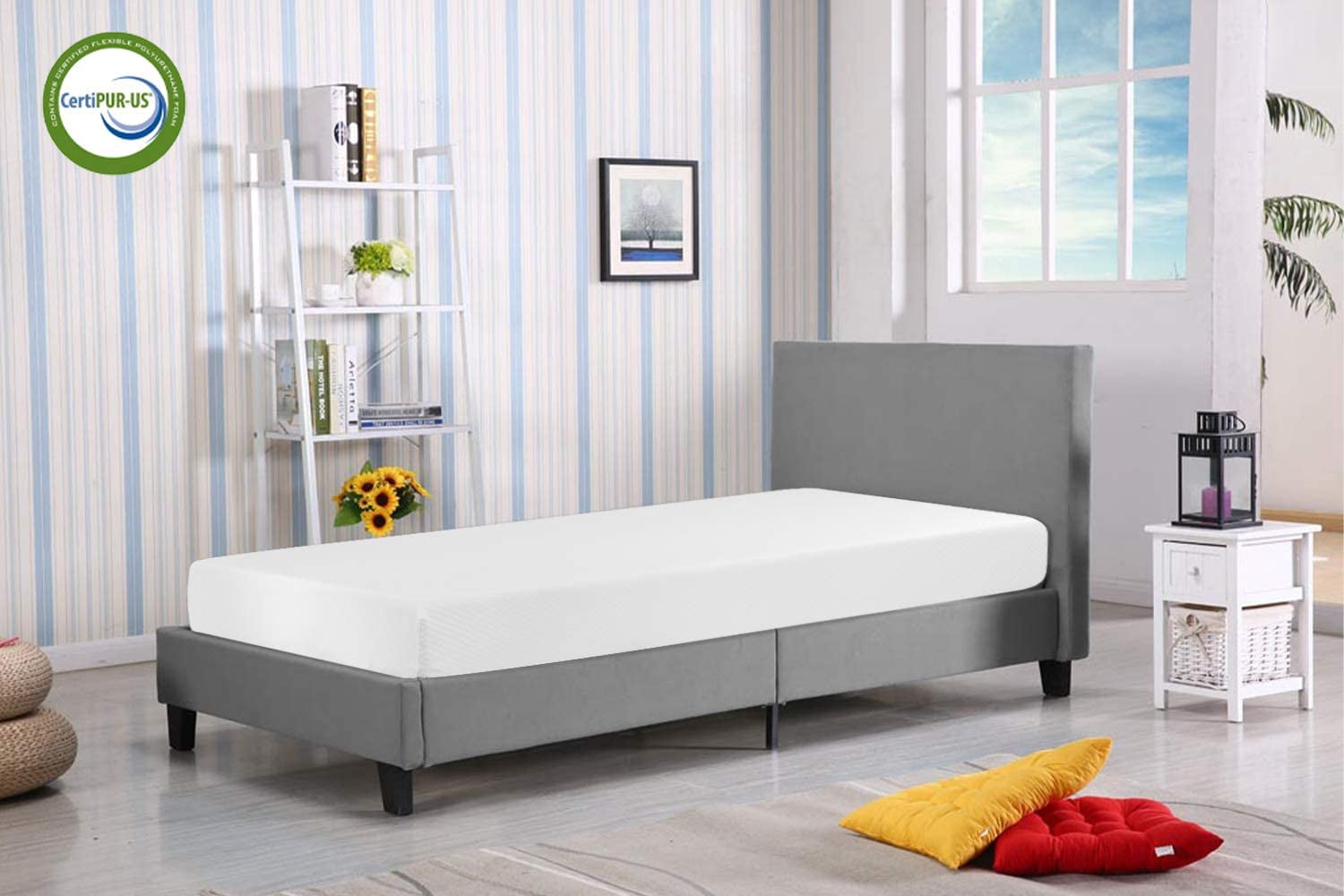 FDW Twin Mattress, 8 inch Gel Memory Foam Mattress Queen Size for Cool Sleep & Pressure Relief, Medium Firm Mattresses CertiPUR-US Certified / Bed-in-a-Box / Pressure Relieving,Twin Size