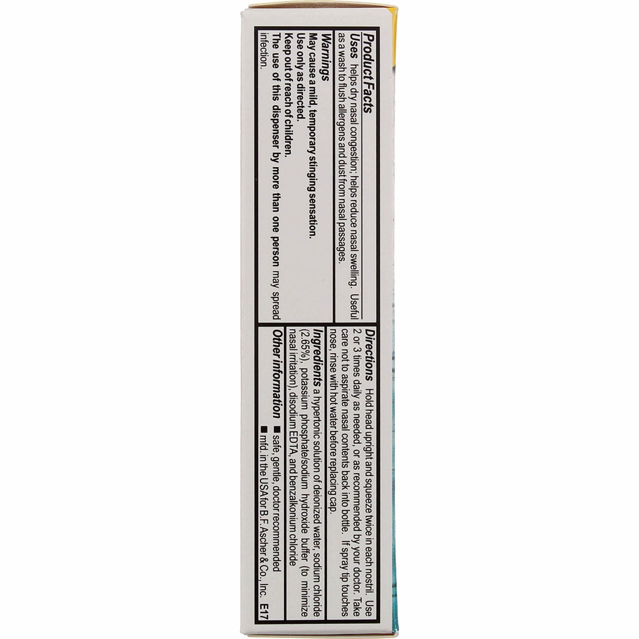 Ayr Allergy & Sinus Hypertonic Saline Nasal Mist, 1.69-Ounce Spray Bottles (Pack of 4)
