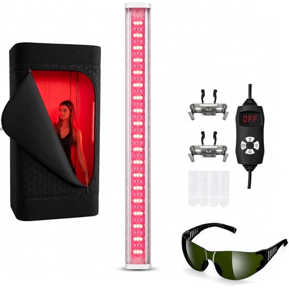 Sauna Red Light, 660nm/850nm Infrared, 120 LEDs, Waterproof, Dimmable, for Sauna Boxes, Tents and Bathrooms