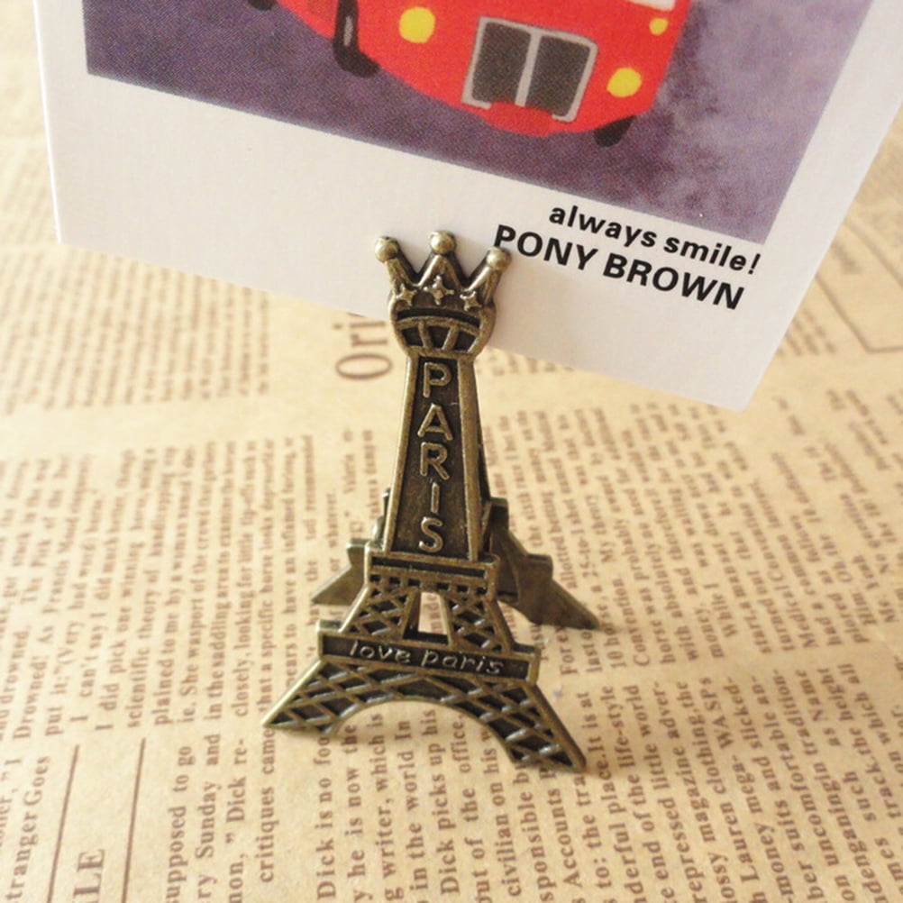 Retro Eiffel Tower Decoration Photo Memo Clip Stand Display Holder Card for Home 