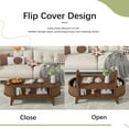 thumbnail image 6 of Fluted Coffee Table with Storage, Modern Coffee Tables, Wood Accent Center Table, Oval with Flip-Top Lids for Living Room Home Office, 6 of 7