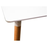 Best Master Mirage Modern Solid Wood Dining Table in White