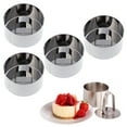 thumbnail image 4 of EeaseMX 4 moldes redondos de acero inoxidable para repostería, útiles para el hogar y la cocina, con tabla de empuje., 4 of 7