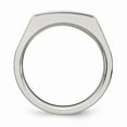 thumbnail image 2 of White Stainless Steel Ring Band Men's Cubic Zirconia CZ, 2 of 7
