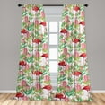 thumbnail image 2 of Tropical Window Curtains, Flamingo Pattern with Exotics Feels Leaves Greenery and Orchids Art, Lightweight Decor 2-Panel Set with Rod Pocket, Pair of - 28"x95", Dark Pink Jade Green Rose, by Ambesonne, 2 of 3