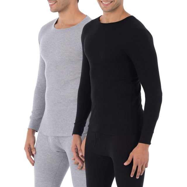Fruit of the Loom Big Mens Classic Thermal Underwear Crew Top, Value 2