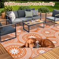 thumbnail image 2 of Alfombra de exterior Ilead, 244 x 305 cm, impermeable, reversible, naranja, 2 of 8