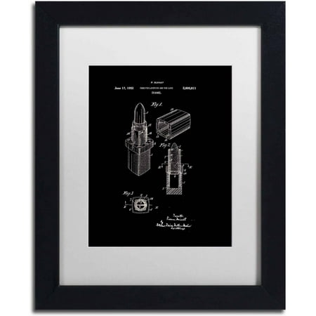 Trademark-Fine-Art-Chanel-Lipstick-Case-Patent-White-Canvas-Art-by-Claire-Doherty-White-Matte-Black-Frame