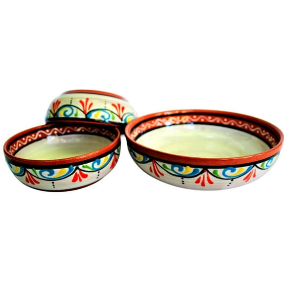 Terracotta White - Festive Dipping Set - Hand Painted From Spain