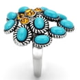 thumbnail image 4 of Womens Ring Synthetic Turquoises Stones Stainless Steel, 4 of 4