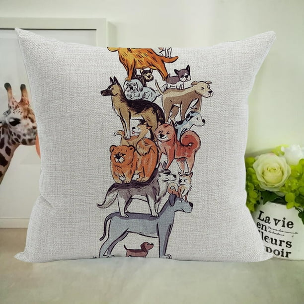 Bangcool Pillow Case Creative Cute Dog Print Decorative Throw Pillow Case Cushion Cover Other