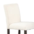 thumbnail image 3 of Benjara Ghy 25" Dining Side Chair Set of 2- White Textured Upholstery- Brown, 3 of 6