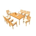 thumbnail image 4 of Grade-A Teak Dining Set: 8 Seater 9 Pc: 71" Rectangle Table And 8 Hari Stacking Arm Chairs Outdoor Patio WholesaleTeak #51HR1609, 4 of 4